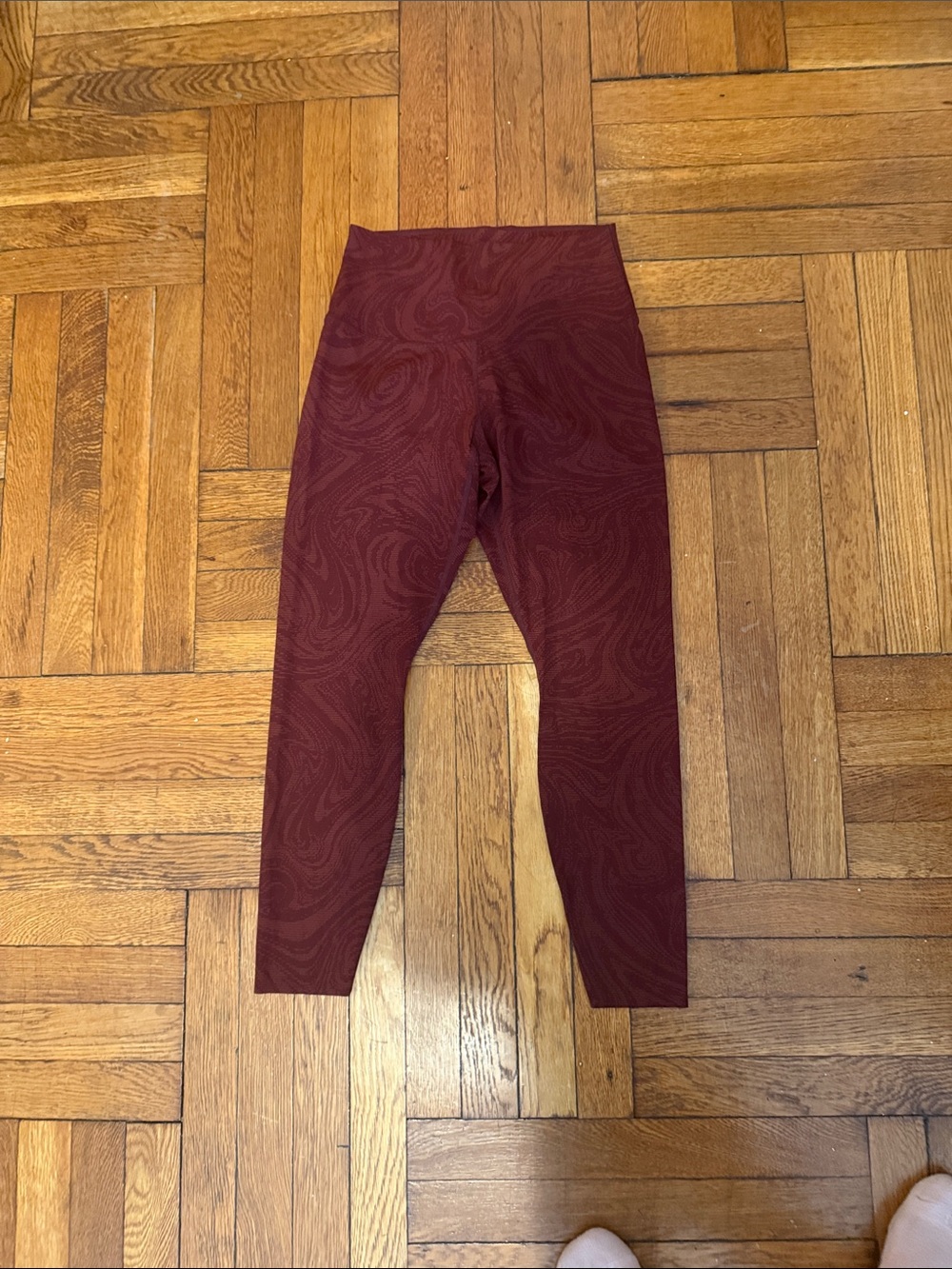 Nike Zenvy Burgundy High-Waist Patterned Leggings